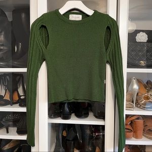Source Unknown x De-aeseohota Seoul Green Cut-Out Sweater